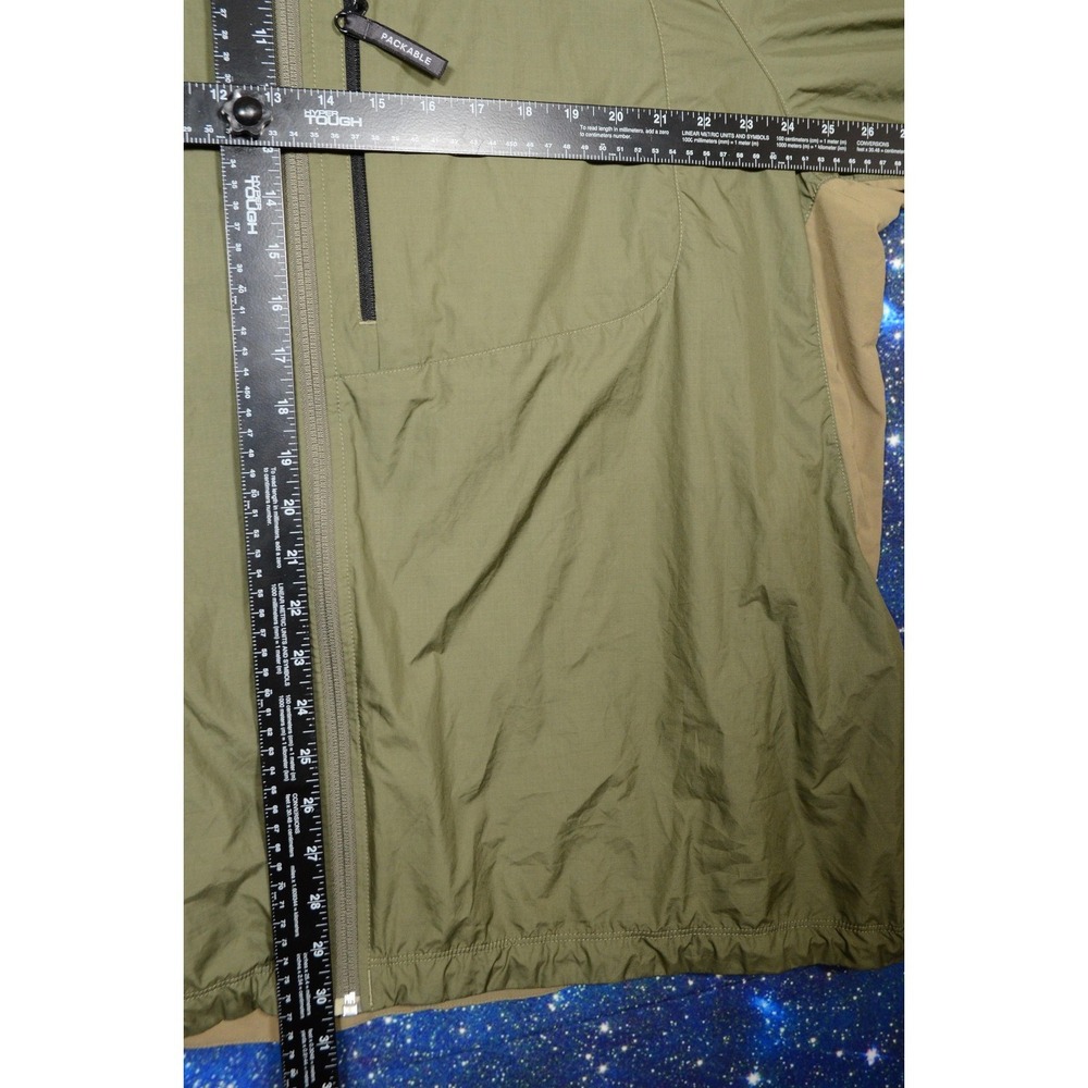 Columbia Titanium Windbreaker Jacket Mens 2XL Green Tan Packable Full Zip Hiking - Picture 6 of 9